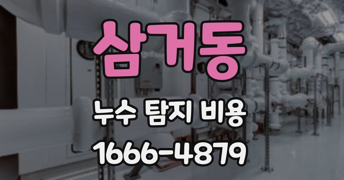 삼거동 누수 탐지 비용
