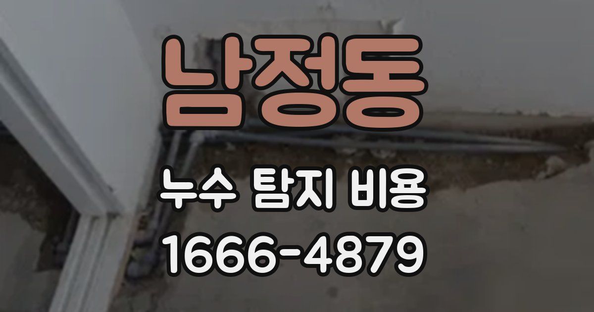 남정동 누수 탐지 비용