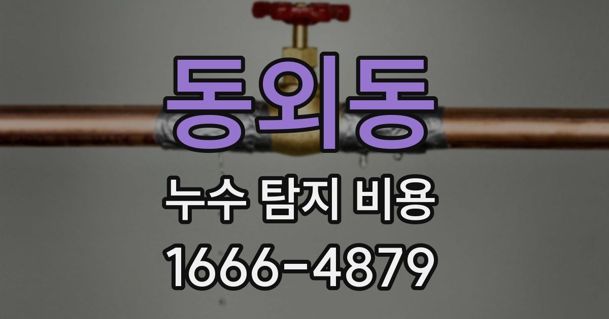 동외동 누수 탐지 비용