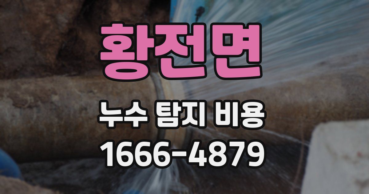 황전면 누수 탐지 비용