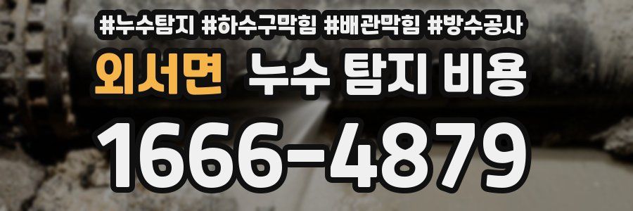 외서면 누수 탐지 비용
