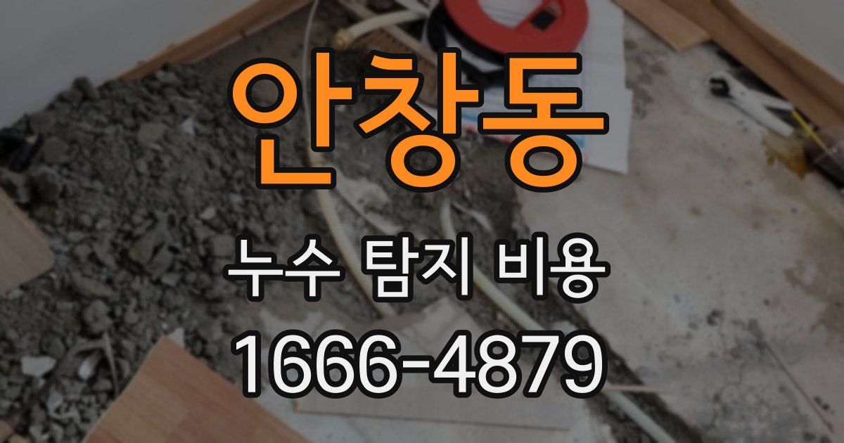 안창동 누수 탐지 비용