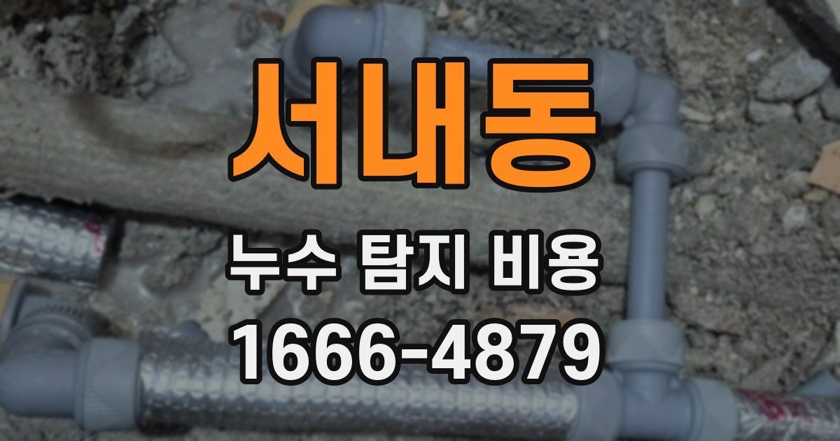 서내동 누수 탐지 비용