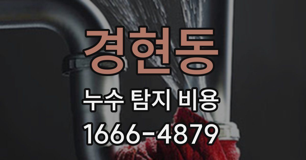 경현동 누수 탐지 비용