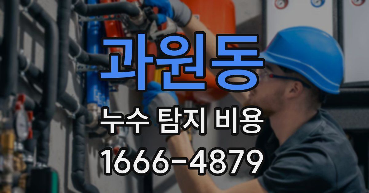 과원동 누수 탐지 비용