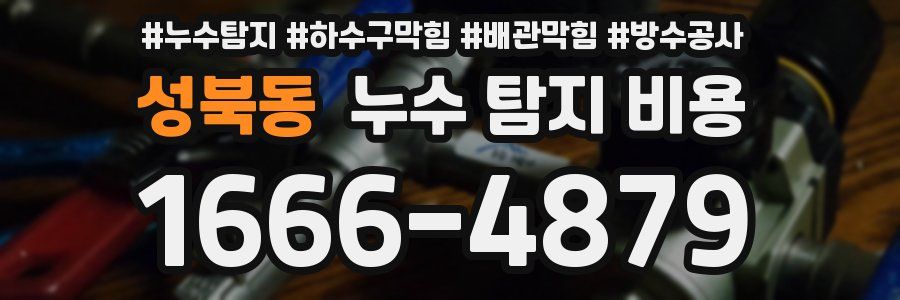 성북동 누수 탐지 비용