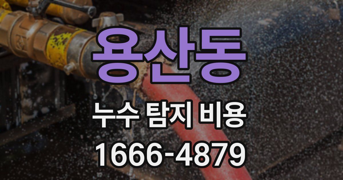 용산동 누수 탐지 비용