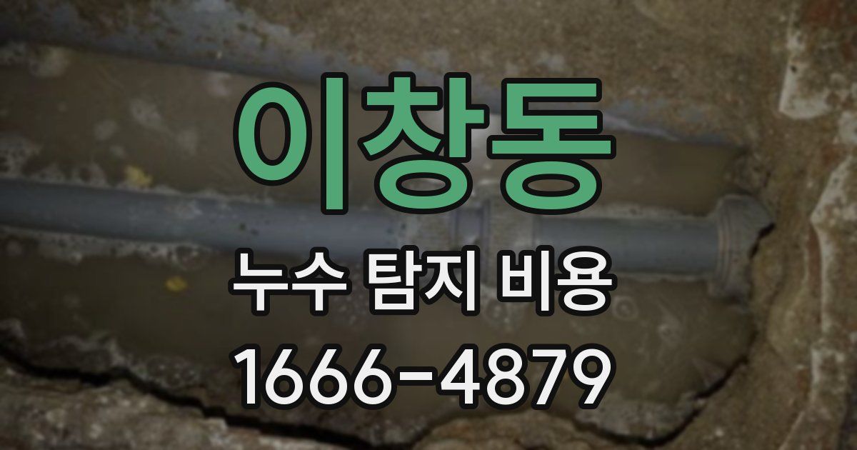 이창동 누수 탐지 비용