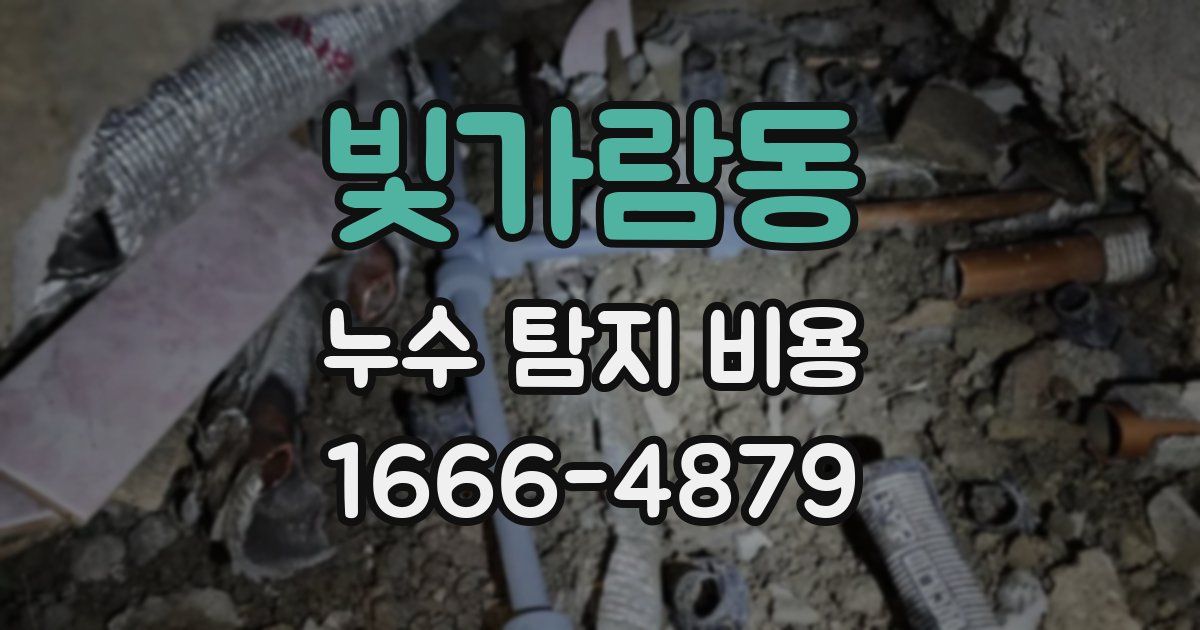 빛가람동 누수 탐지 비용