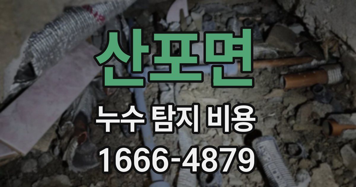 산포면 누수 탐지 비용