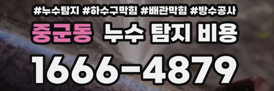중군동 누수 탐지 비용