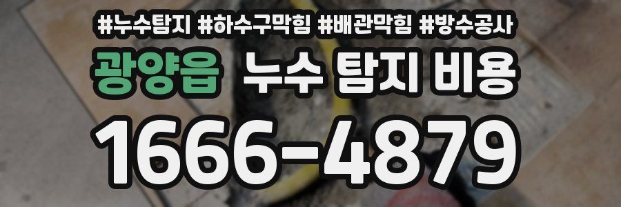 광양읍 누수 탐지 비용