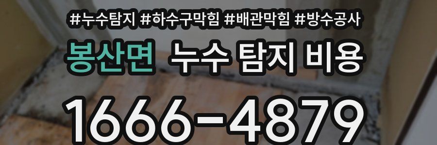 봉산면 누수 탐지 비용