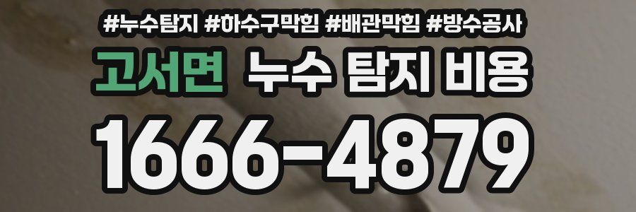 고서면 누수 탐지 비용