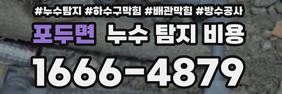포두면 누수 탐지 비용