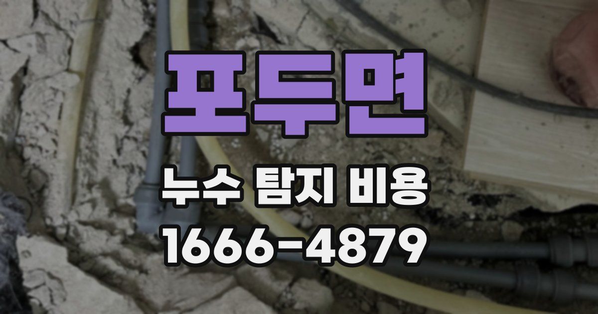 포두면 누수 탐지 비용