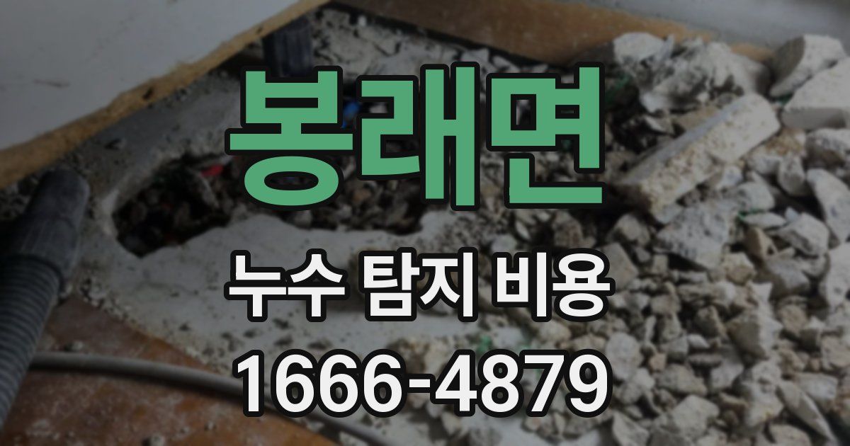 봉래면 누수 탐지 비용