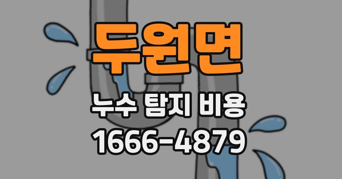 두원면 누수 탐지 비용