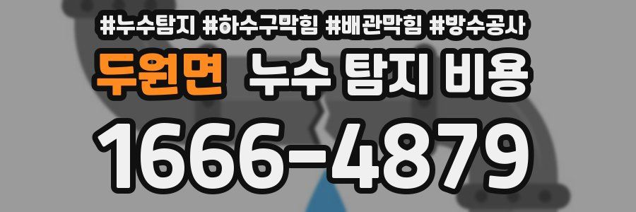 두원면 누수 탐지 비용