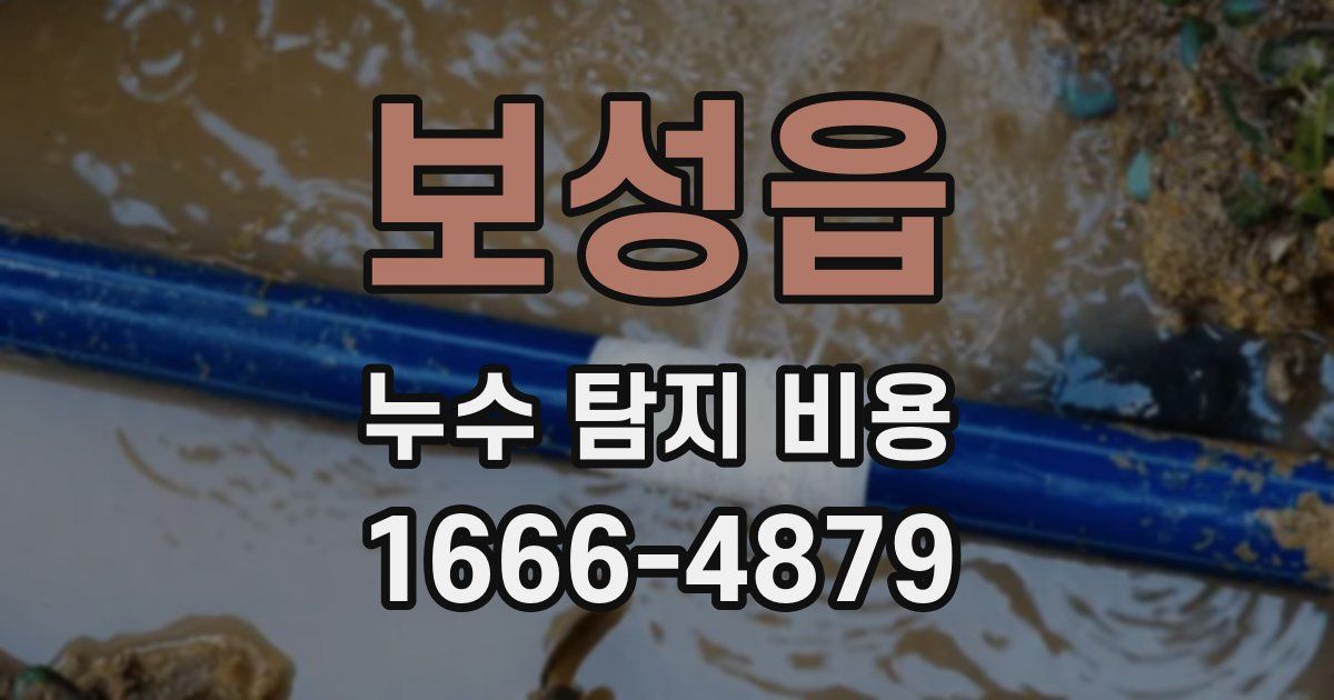 보성읍 누수 탐지 비용