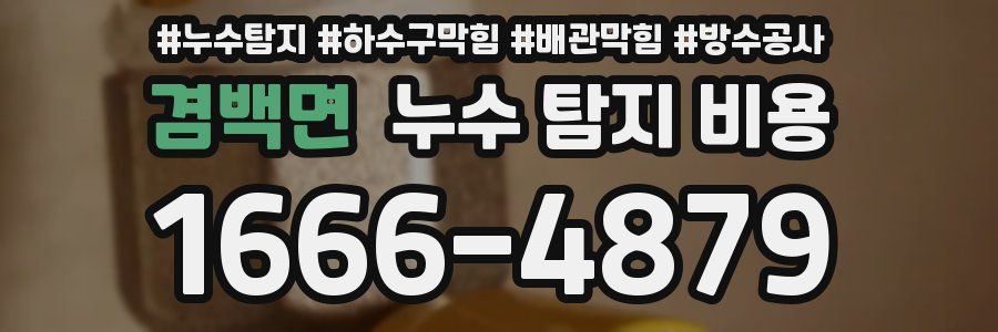 겸백면 누수 탐지 비용