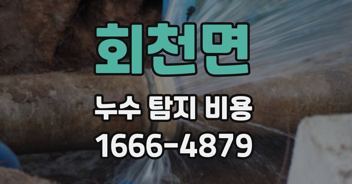 회천면 누수 탐지 비용