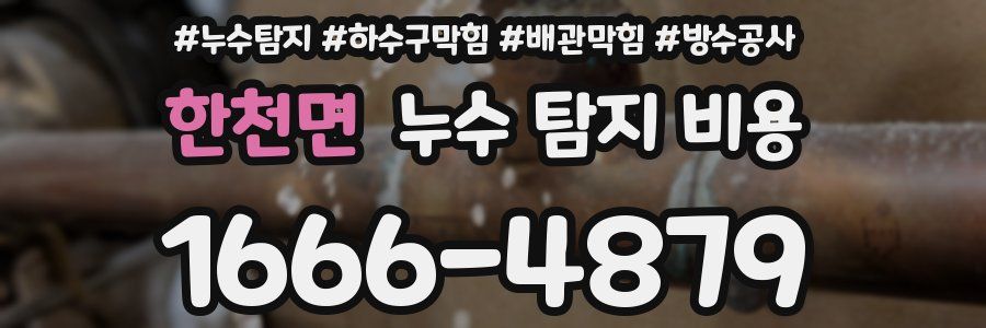 한천면 누수 탐지 비용