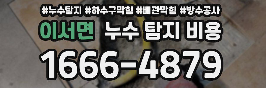 이서면 누수 탐지 비용
