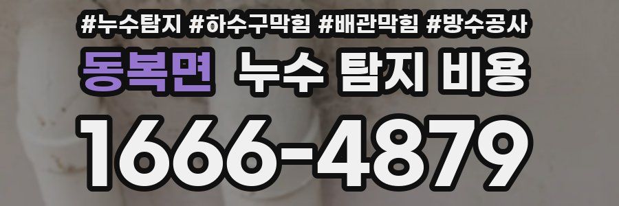 동복면 누수 탐지 비용
