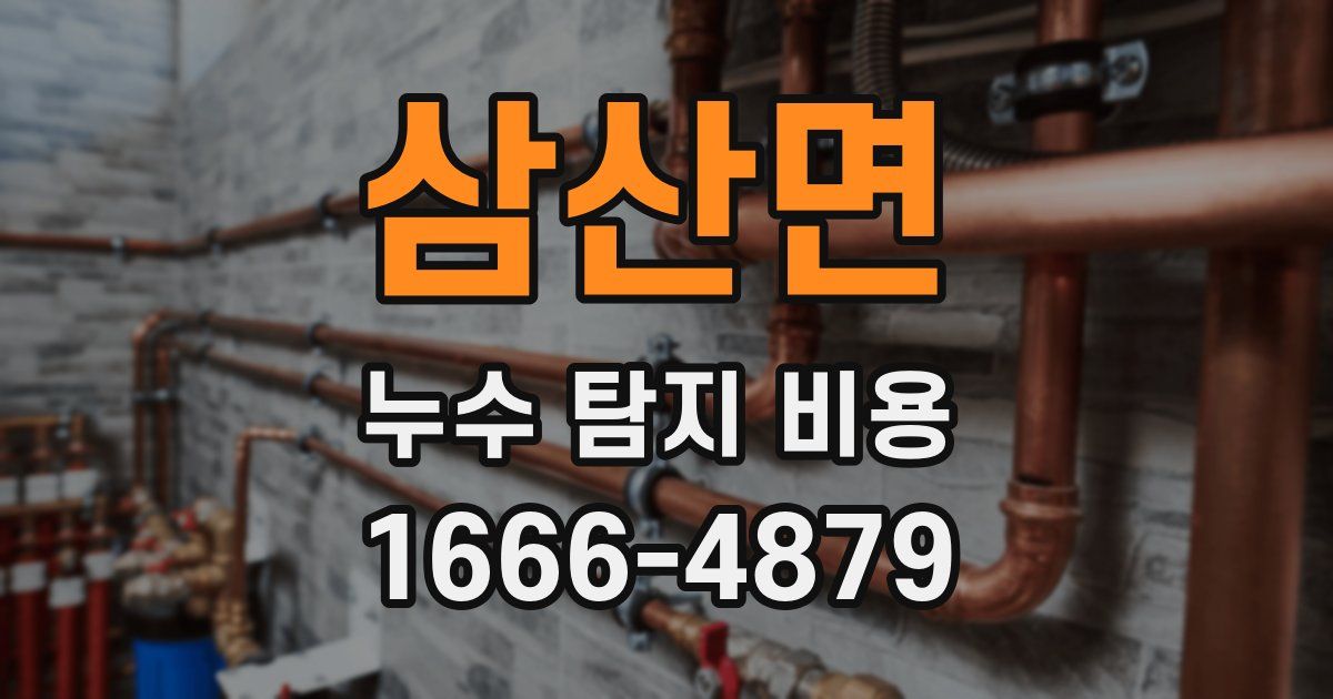 삼산면 누수 탐지 비용