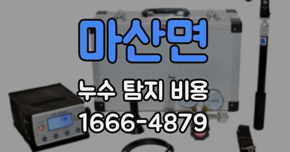 마산면 누수 탐지 비용