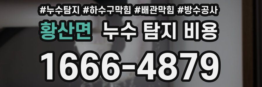 황산면 누수 탐지 비용