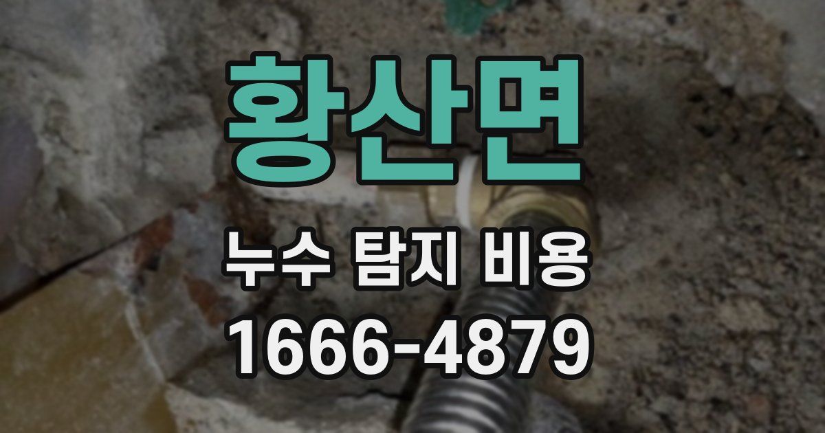 황산면 누수 탐지 비용