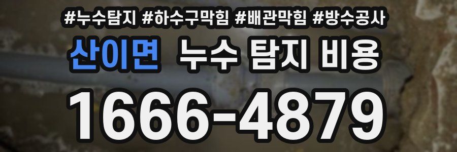 산이면 누수 탐지 비용