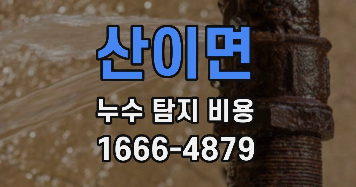 산이면 누수 탐지 비용