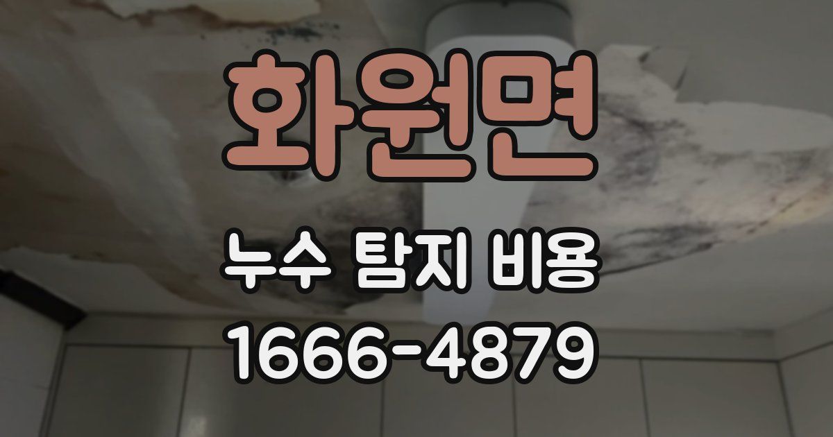 화원면 누수 탐지 비용