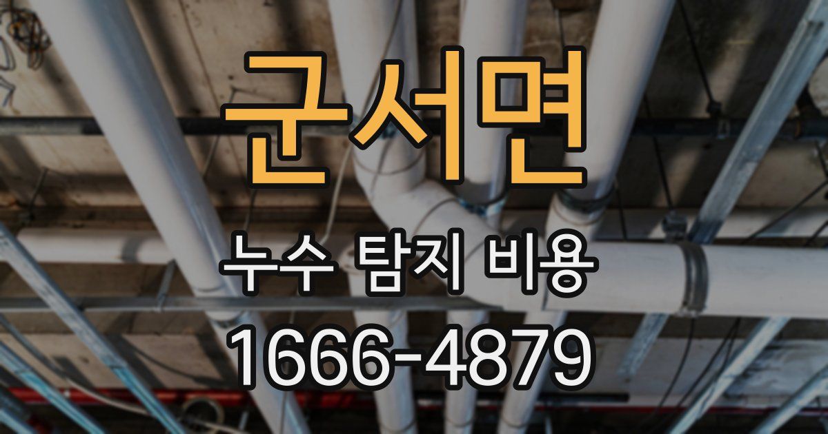 군서면 누수 탐지 비용