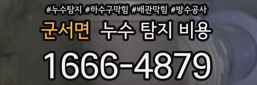 군서면 누수 탐지 비용