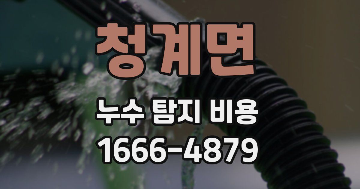 청계면 누수 탐지 비용