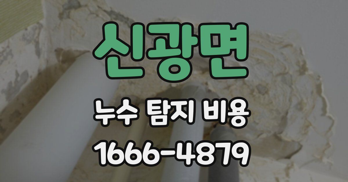 신광면 누수 탐지 비용