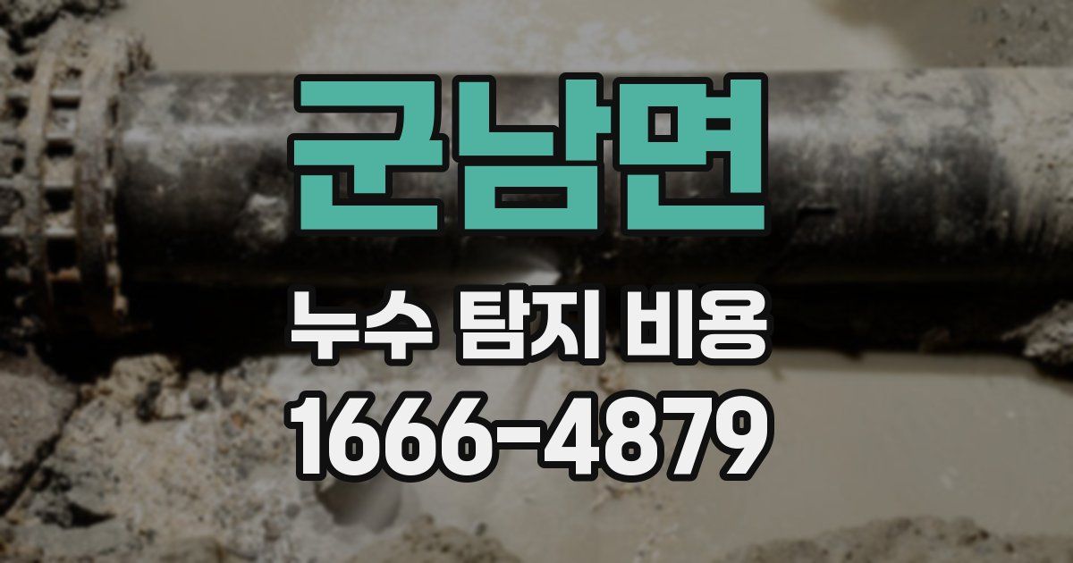 군남면 누수 탐지 비용