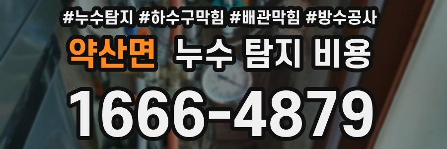 약산면 누수 탐지 비용