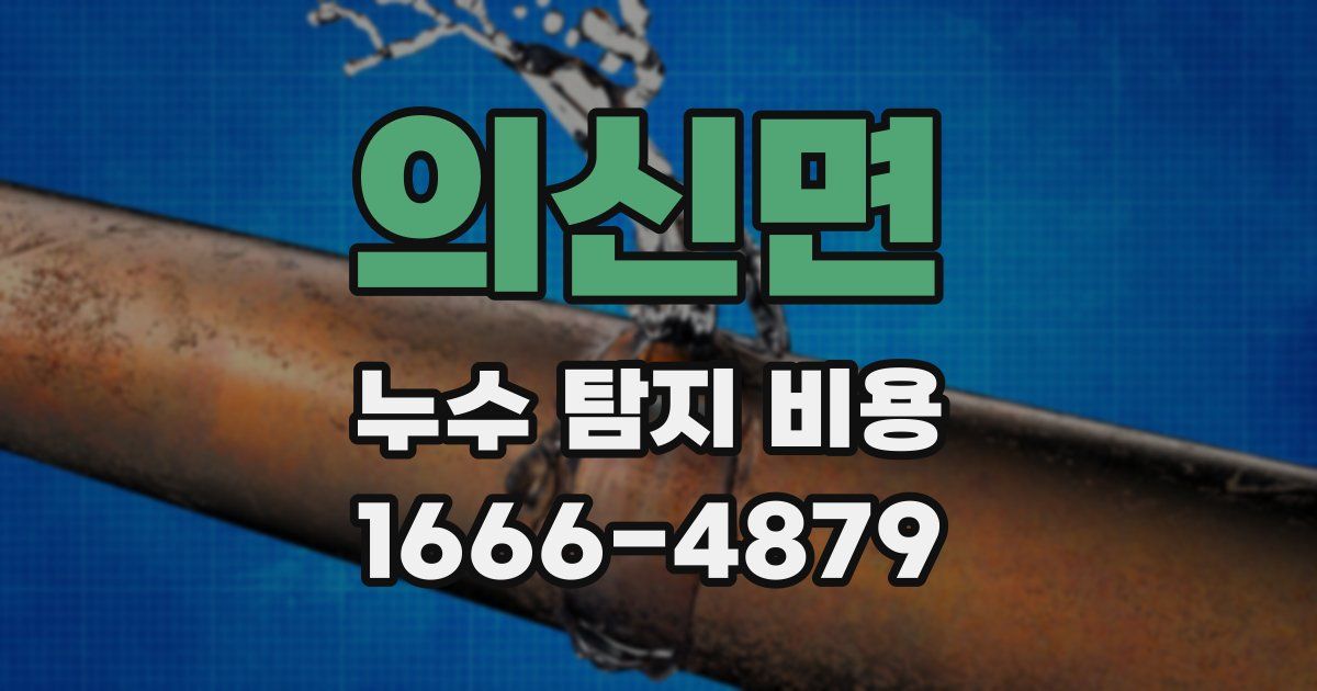 의신면 누수 탐지 비용