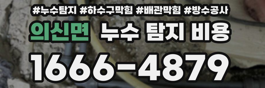 의신면 누수 탐지 비용