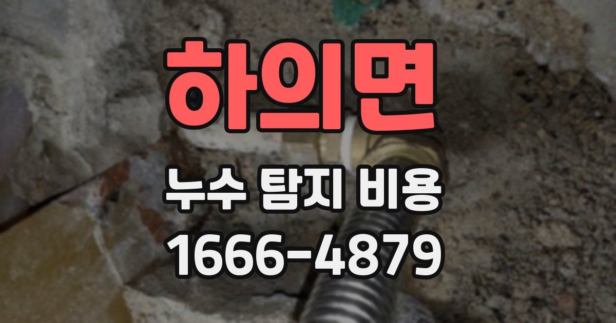 하의면 누수 탐지 비용