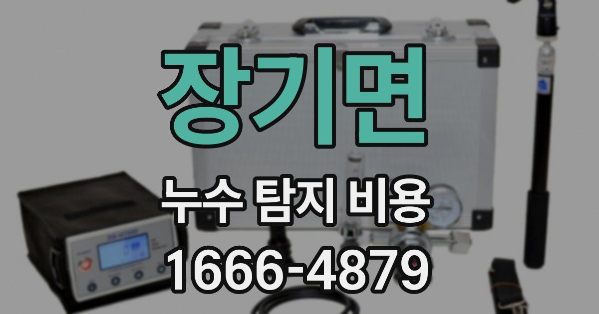 장기면 누수 탐지 비용
