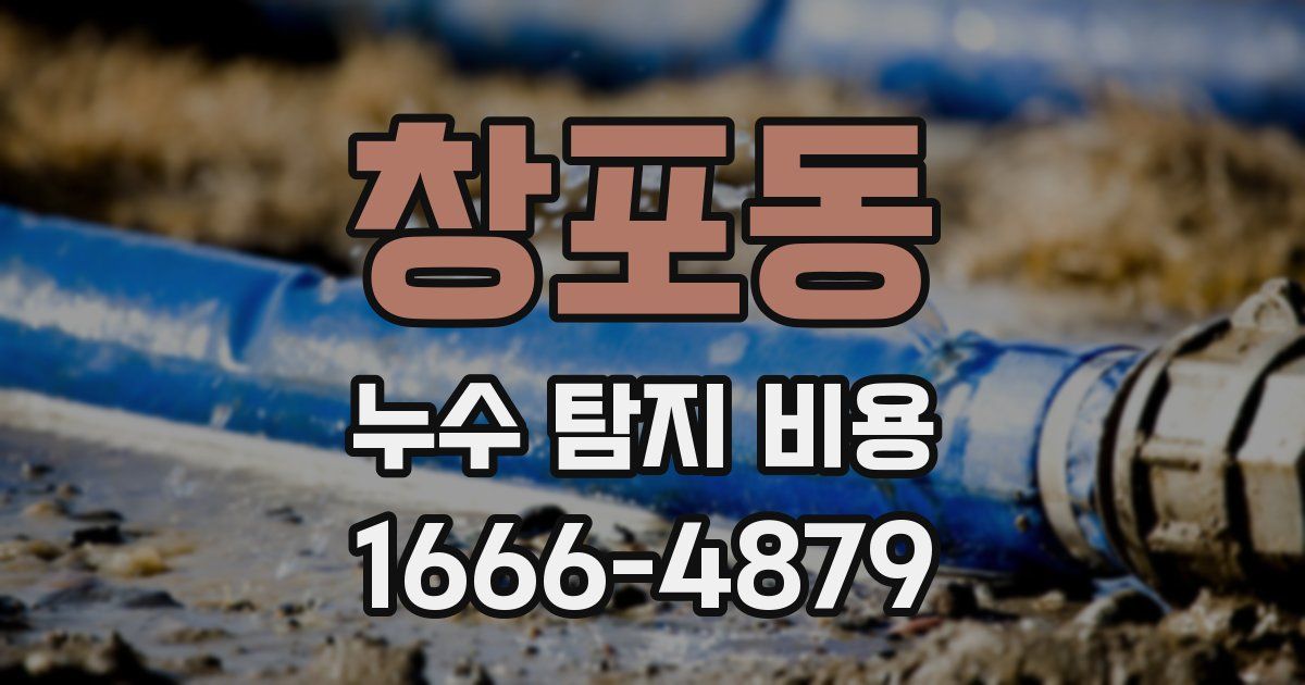 창포동 누수 탐지 비용