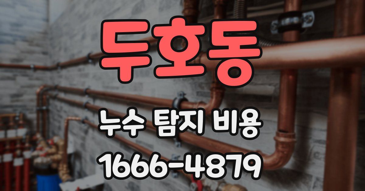 두호동 누수 탐지 비용
