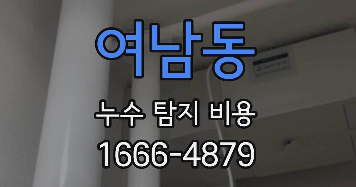 여남동 누수 탐지 비용