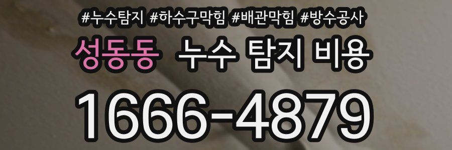 성동동 누수 탐지 비용